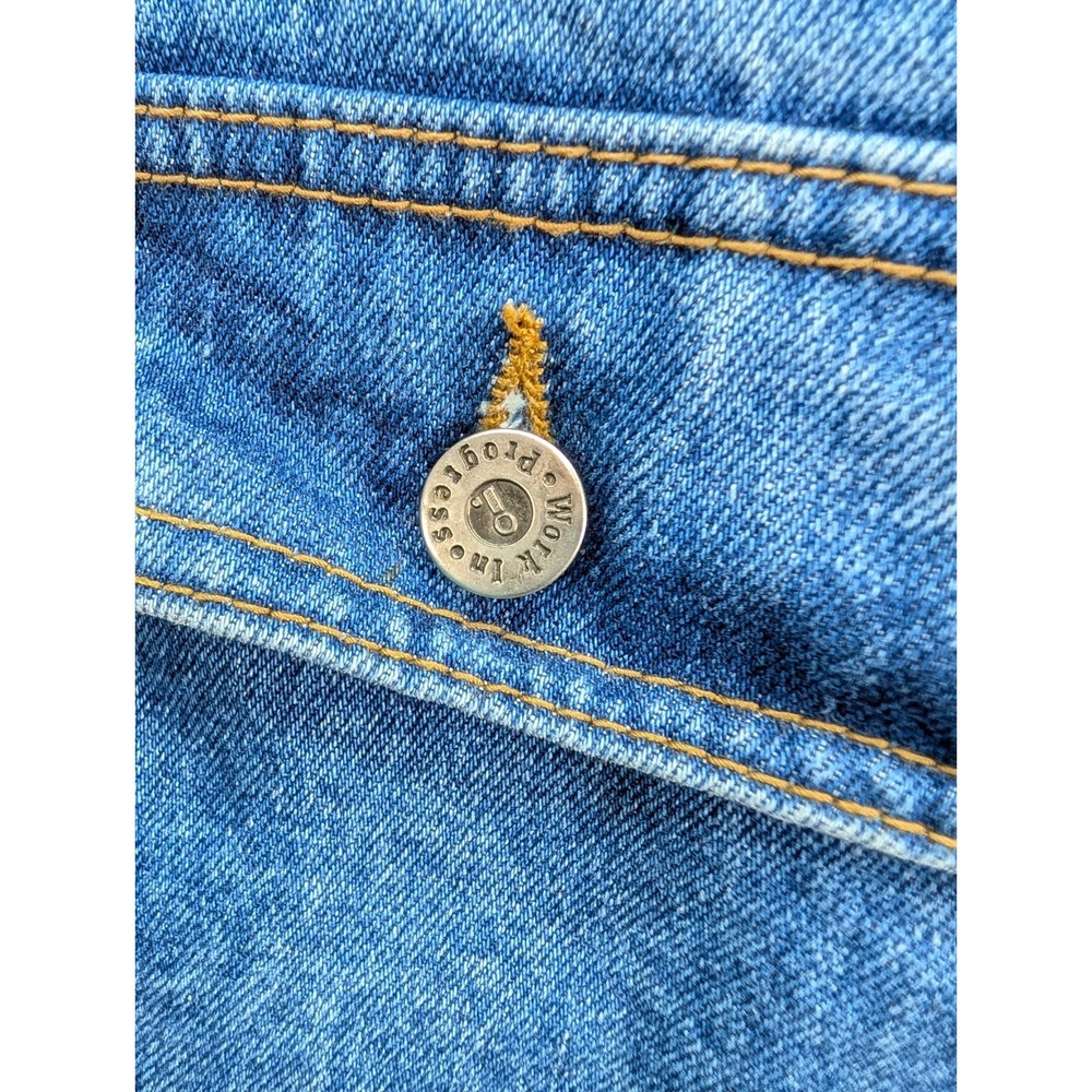 WIP Work in Progress Denim Vest Men's Size XL Barn Western Pockets 90s USA Made - Picture 6 of 11